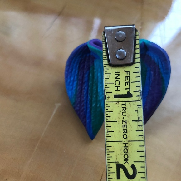 Hand crafted polymer Leaf Earrings - Picture 4 of 5